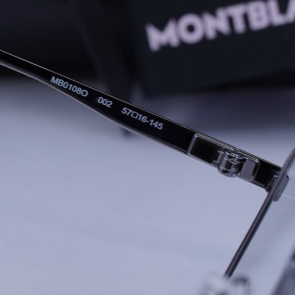 Montblanc MB0108O 002 Rectangle Eyeglasses 57mm – Ruthenium - Picture 8 of 10